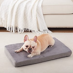 LFC PETS Orthopedic Memory Foam Dog & Cat Bed with Removable Cover, Grey, Medium