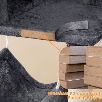 Show full view: Yaheetech 64.5-in Multi-Level Cat Tree with 2 Condos, Dark Gray slide 7 of 7