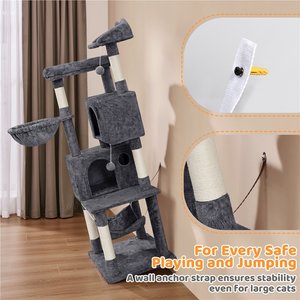 Yaheetech Multi-Level Cat Tree, 64.5-in, Dark Gray