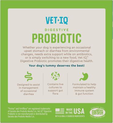 Show full view: VetIQ Chicken Flavored Probiotic Powder Supplement for Dogs & Puppies, 30 count slide 8 of 9