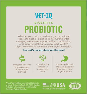 Show full view: VetIQ Chicken Flavored Probiotic Powder Supplement for Cats & Kittens, 30 count slide 8 of 9