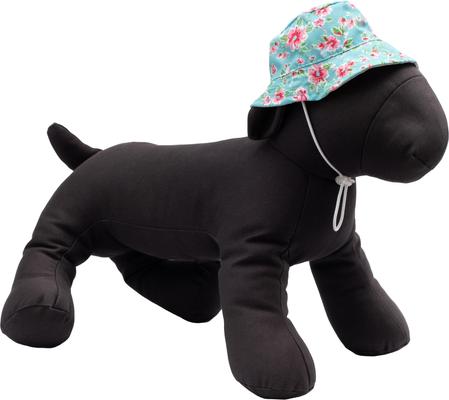 Show full view: The Worthy Dog Watercolor Floral Bucket Dog Hat, Teal, X-Large slide 3 of 3