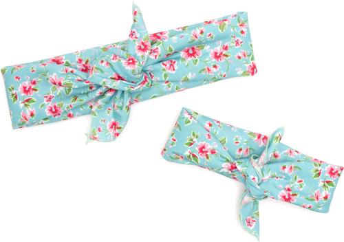 Show full view: The Worthy Dog Watercolor Floral Dog Bandana, Teal, Small slide 4 of 4