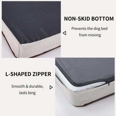 Show full view: LFC PETS Orthopedic Memory Foam Dog & Cat Bed with Removable Cover, Khaki, XX-Large slide 7 of 9