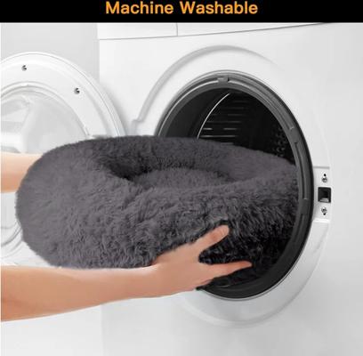 Show full view: LFC PETS Calming Anti-Anxiety Donut Dog & Cat Bed, Dark Grey, Medium slide 6 of 8