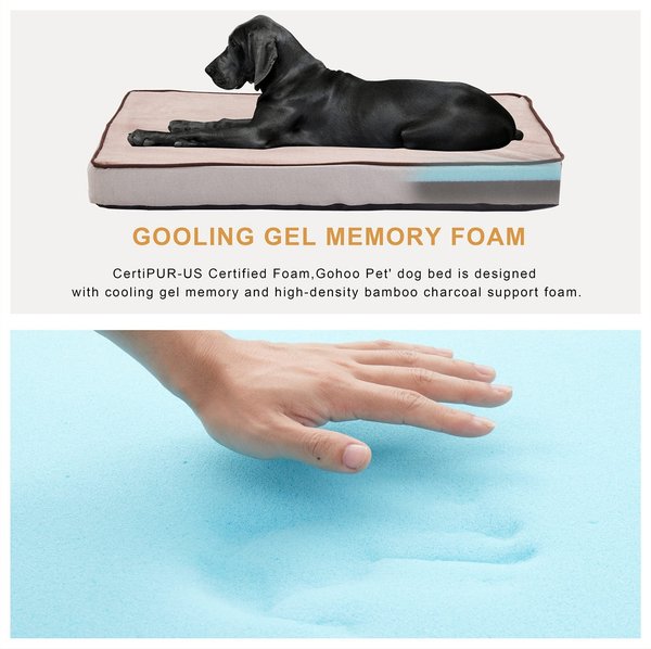 Show full view: LFC PETS Orthopedic Memory Foam Dog & Cat Bed with Removable Cover, Khaki, XX-Large slide 3 of 7