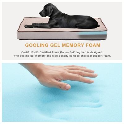 Show full view: LFC PETS Orthopedic Memory Foam Dog & Cat Bed with Removable Cover, Khaki, XX-Large slide 3 of 9