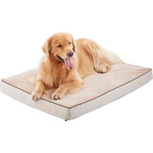 LFC PETS Orthopedic Memory Foam Dog & Cat Bed with Removable Cover, Khaki, XX-Large