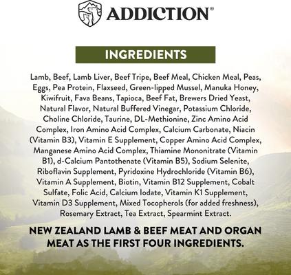 Show full view: Addiction Premium Wild Islands Highland Meat Recipe Grain-Free & High-Protein Dry Cat Food, 10-lb bag, 4-lb bag slide 6 of 11