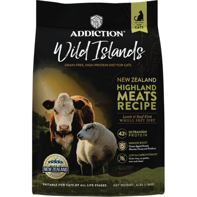 Addiction Addiction Premium Wild Islands Highland Meat Recipe Grain-Free & High-Protein Dry Cat Food, 10-lb bag, 4-lb bag