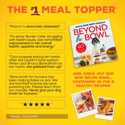 Show full view: Brutus Broth Hip & Joint Chicken Bone Broth Powder with Glucosamine Dog Supplements, 3.5-oz pouch slide 6 of 11