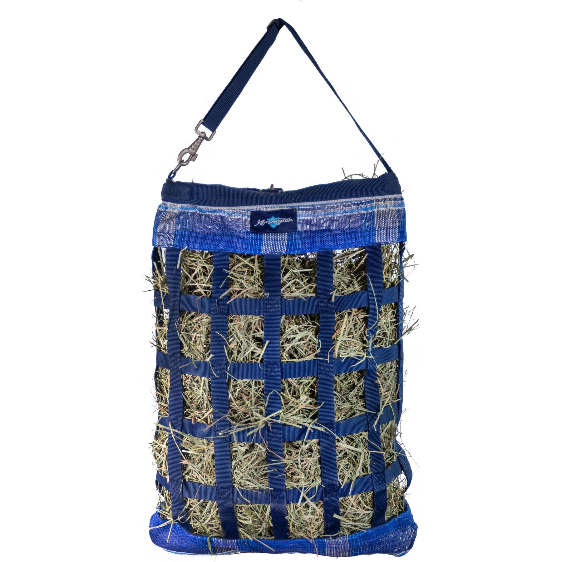 Kensington Protective Products 1 Flake Slow Feed Horse Hay Bag with Rim, Kentucky Blue, Large