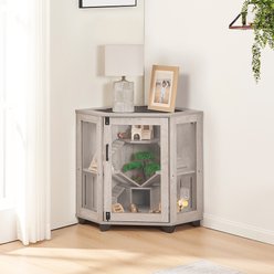 Unipaws Corner Small Pet Cage, Weathered Grey, Medium