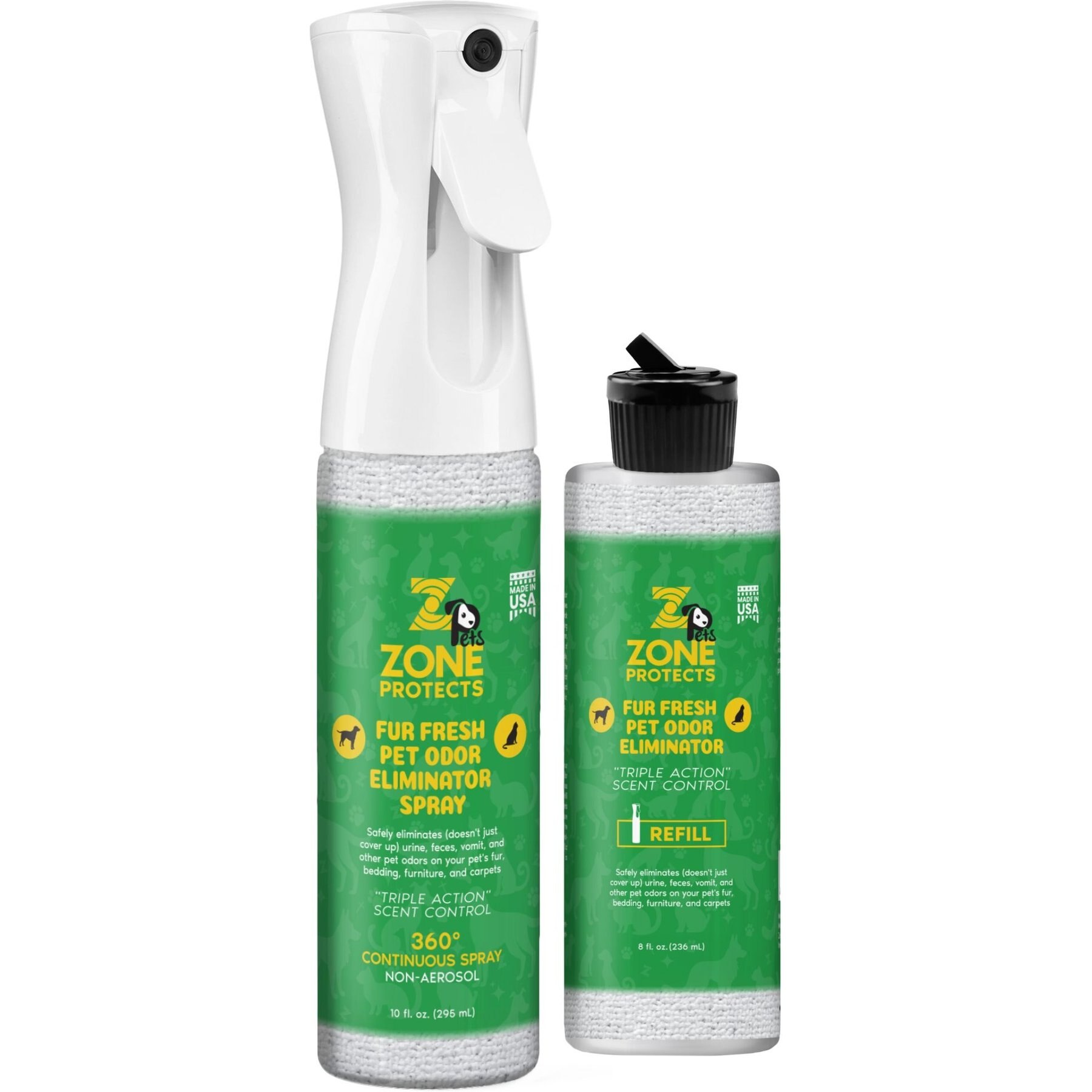 Zone Protects Pets Pet Odor Eliminator Pet Spray, 18-fl oz with refill