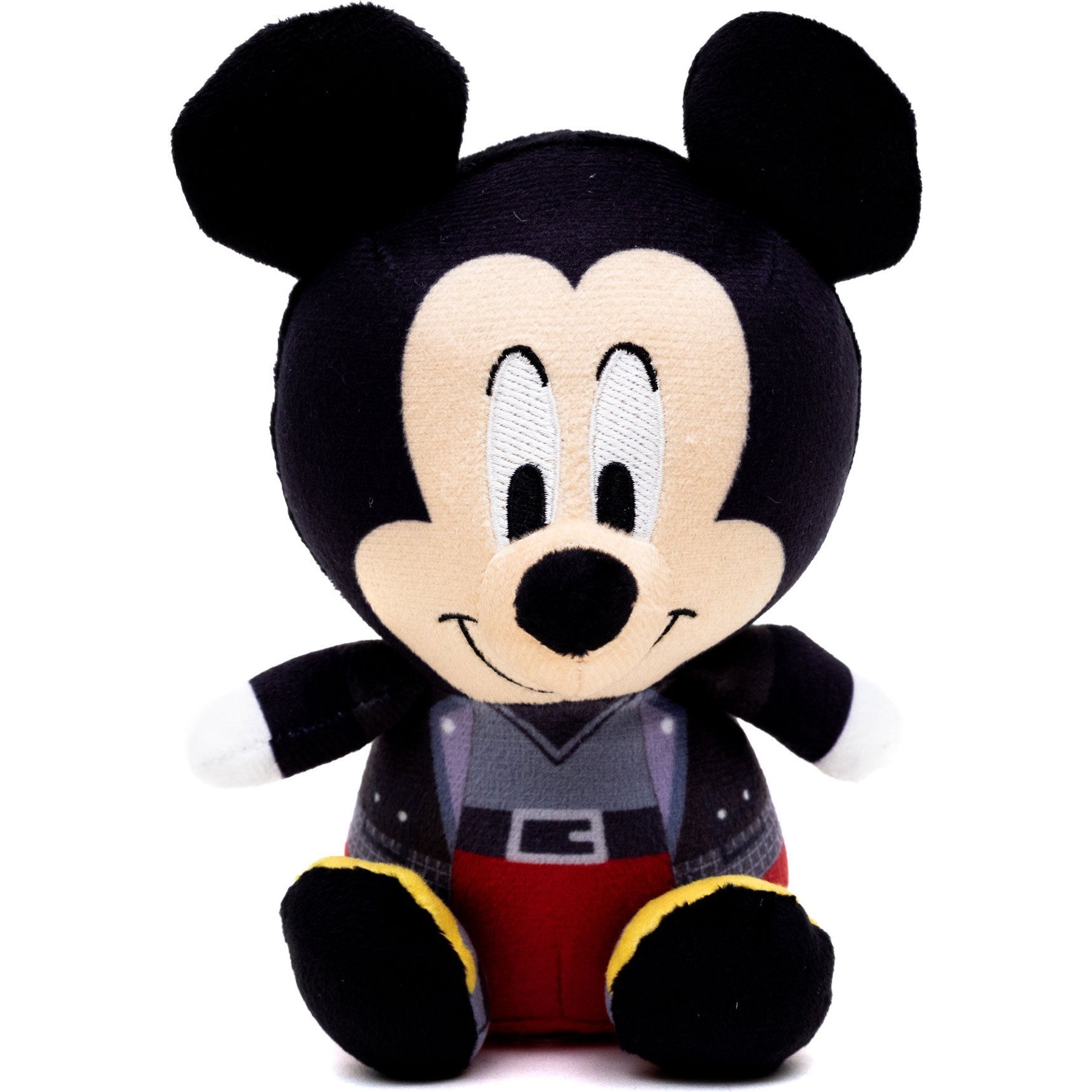 Buckle-Down Disney Kingdom Hearts King Mickey Mouse Sitting Squeaky Plush Dog Toy, Black