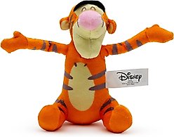 Buckle-Down Disney Winnie the Pooh Tiggers Arms Up Sitting Squeaky Plush Dog Toy, Orange