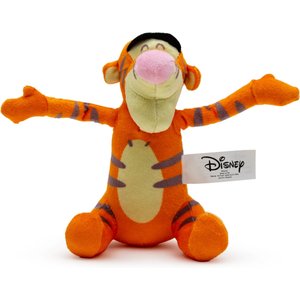 Buckle-Down Disney Winnie the Pooh Tiggers Arms Up Squeaky Plush Dog Toy, Orange
