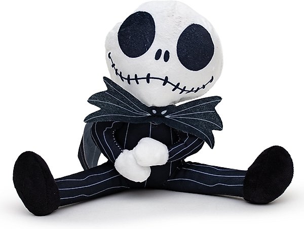 Show full view: Buckle-Down Disney The Nightmare Before Christmas Jack Sitting Squeaky Plush Dog Toy, Black slide 1 of 6