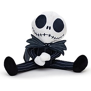 Buckle-Down Disney The Nightmare Before Christmas Jack Sitting Squeaky Plush Dog Toy, Black