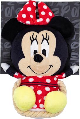 Show full view: Buckle-Down Disney Minnie Mouse Chibi Sitting with Rope Squeaky Plush Dog Toy, Black slide 4 of 5