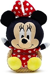 Buckle-Down Disney Minnie Mouse Chibi Sitting with Rope Squeaky Plush Dog Toy, Black