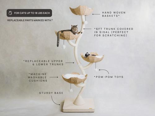 Show full view: Mau Ivy Cat Tree, Large, White slide 2 of 8