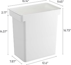 Yamazaki Home Tower Rolling Airtight Pet Food Storage Container, White, X-Large: 6.6-gal slide 2 of 9