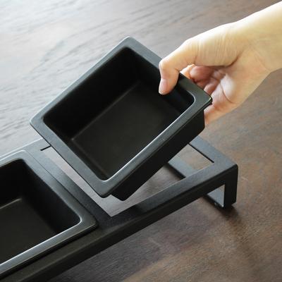 Show full view: Yamazaki Home Tower Elevated Double Dog & Cat Bowl with Stand, 1.25-cup, Black, Tall slide 5 of 6