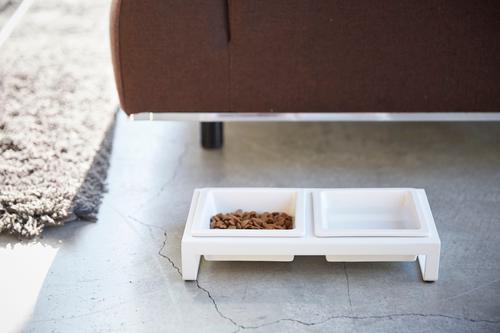 Show full view: Yamazaki Home Tower Elevated Double Dog & Cat Bowl with Stand, 1.25-cup, White, Short slide 4 of 10