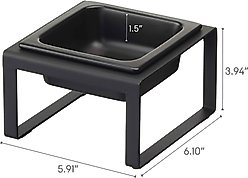 Yamazaki Home Tower Elevated Single Dog & Cat Bowl with Stand, 1.25-cup, Black, Tall slide 2 of 7