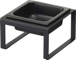 Yamazaki Home Tower Elevated Single Dog & Cat Bowl with Stand, 1.25-cup, Black, Tall