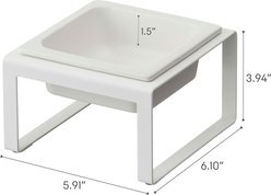Yamazaki Home Tower Elevated Single Dog & Cat Bowl with Stand, 1.25-cup, White, Tall slide 2 of 8