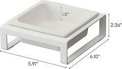Yamazaki Home Tower Elevated Single Dog & Cat Bowl with Stand, 1.25-cup, White, Short slide 2 of 7