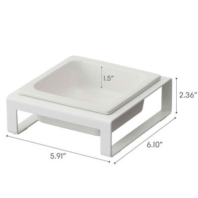 Show full view: Yamazaki Home Tower Elevated Single Dog & Cat Bowl with Stand, 1.25-cup, White, Short slide 7 of 8