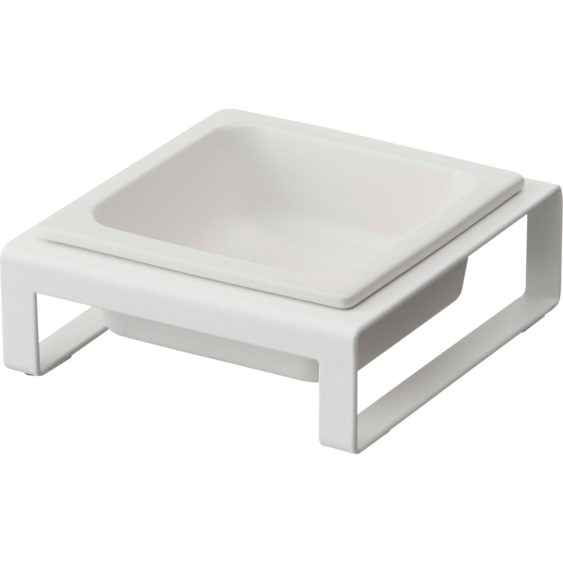 Yamazaki Home Tower Elevated Single Dog & Cat Bowl with Stand, 1.25-cup, White, Short