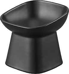 Yamazaki Home Tower Tilted Elevated Dog & Cat Bowl, 6.7-oz, Black