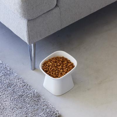 Show full view: Yamazaki Home Tower Tilted Elevated Dog & Cat Bowl, 6.7-oz, White slide 3 of 10