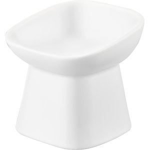 Yamazaki Home Tower Tilted Elevated Dog & Cat Bowl, 6.7-oz, White