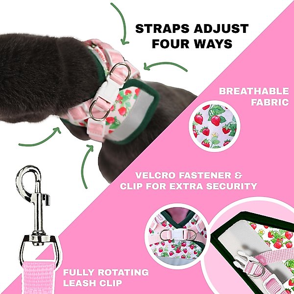 Show full view: Travel Cat Strawberry Shortcake x Travel Cat Harness & Leash Set, Medium slide 3 of 12