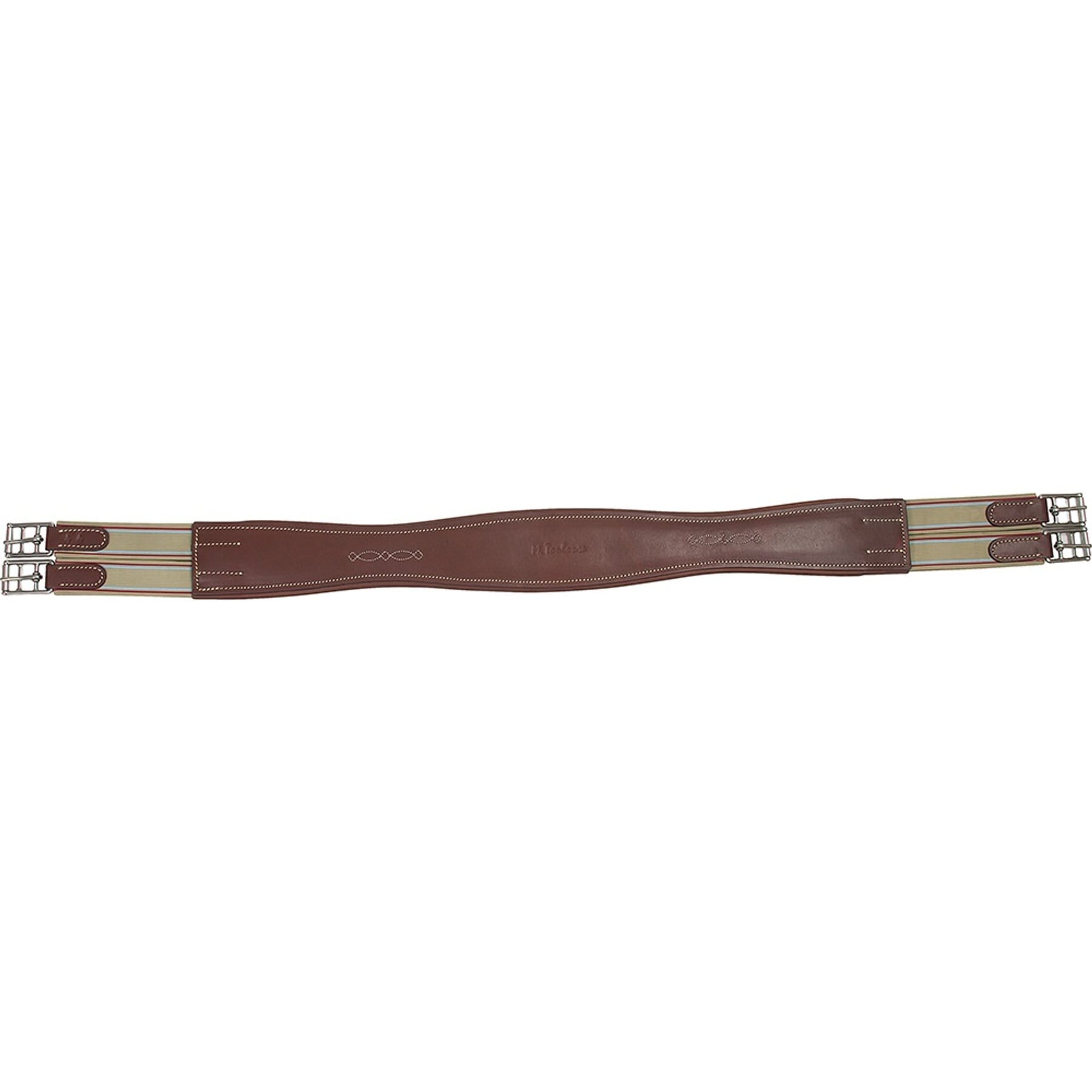 M. Toulouse Contour Shaped Padded Leather Horse Girth, Cognac, 54-in