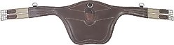 M. Toulouse Platinum Padded Leather Horse Belly Guard Jumper Girth, Chocolate, 48-in