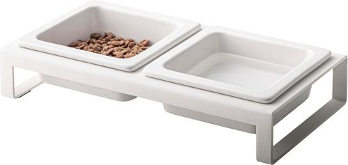 Show full view: Yamazaki Home Tower Elevated Double Dog & Cat Bowl with Stand, 1.25-cup, White, Short slide 10 of 10