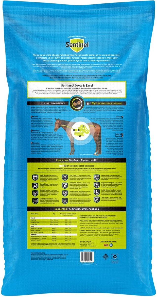 KENT / BLUE SEAL Sentinel Grow & Excel Horse Feed, 50lb bag