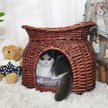 Show in main carousel: Wisfor Indoor Wicker 2-Tier Basket Cat House, Brown, Medium slide 3 of 6