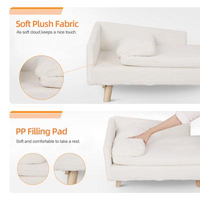 Show full view: Wisfor Elevated Waterproof L-Shaped Nordic Stool Cat Sofa Bed, White, Large slide 8 of 11