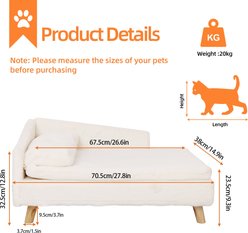 Wisfor Elevated Waterproof L-Shaped Nordic Stool Cat Sofa Bed, White, Medium slide 2 of 8