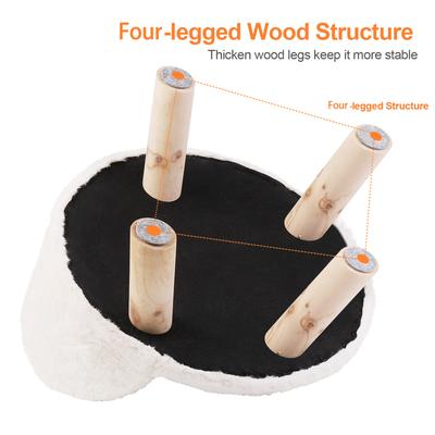 Show full view: Wisfor Elevated Waterproof Nordic Stool Cat Bed, White, Small slide 6 of 10