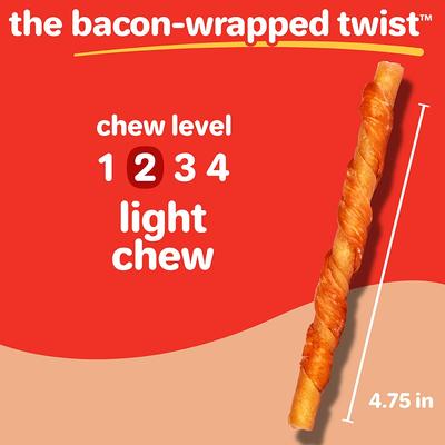 Show full view: Hartz Oinkies Bacon-Wrapped Twists with 100% Real Bacon Rawhide-Free Natural Dog Treats, 14 count slide 7 of 10
