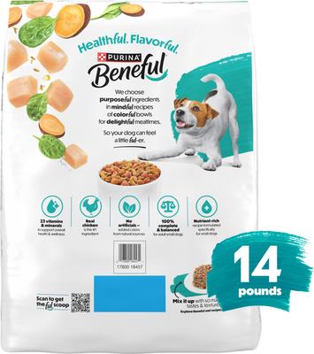 Show full view: Purina Beneful Small Breed IncrediBites with Farm-Raised Chicken Dry Dog Food, 14-lb bag slide 3 of 12