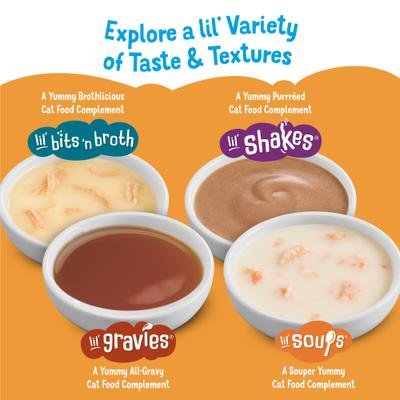 Show full view: Friskies Lil' Soups with Tuna in a Velvety Chicken Broth Lickable Cat Treats, 1.2-oz cup, case of 8 slide 9 of 14